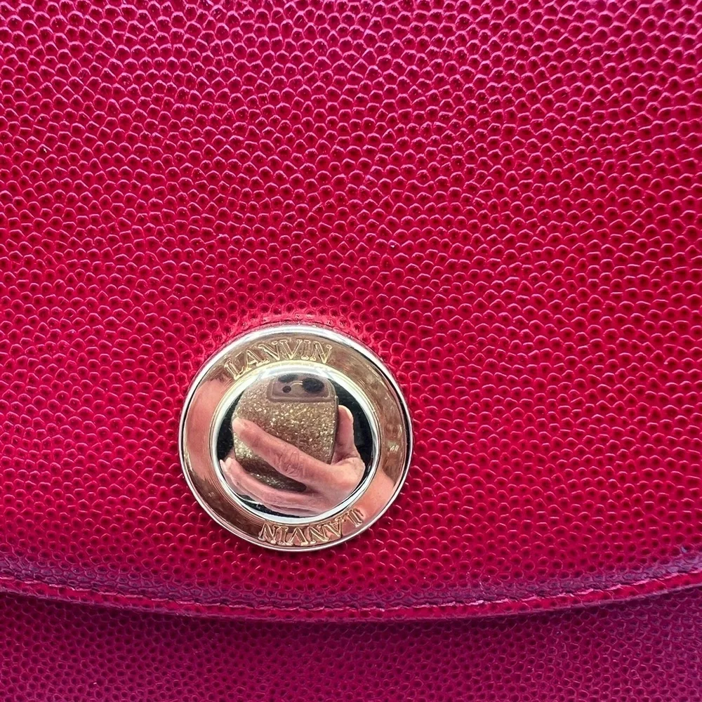 LANVIN Red Leather Two-Way Bag - EUC - Picture 3 of 15